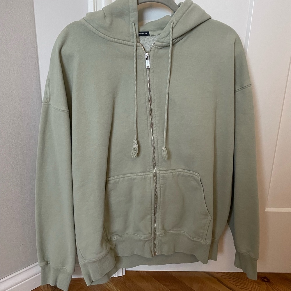 Brandy over sized green hoodie
